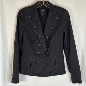Armani Exchange Women's XS Black Double Breasted Blazer‎ Jacket